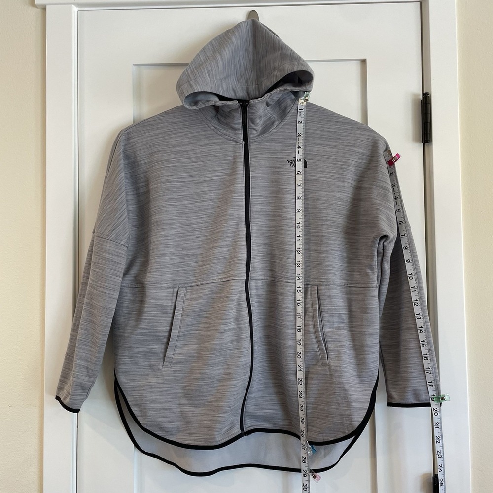 The North Face Gray Full Zip Up Jacket Hoodie Hi Lo M Athletic Sports Run‎ Golf